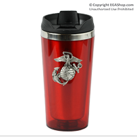 Marine Corps Travel Mugs Thermal Mug Stainless Steel Red With Pewter Ega