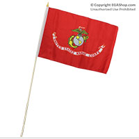 Stick Flag 12x18, Marine Corps