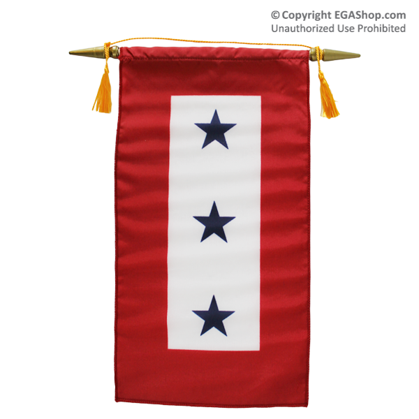 Service Flag, (Blue Star Banner) 3 Star (Made in USA!)