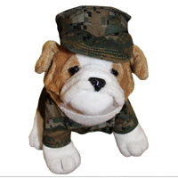 Plush: 9" Marine Corps Bulldog in Digital Woodland Camo