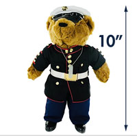 Plush: 10" Marine Corps Bear in Dress Blue Uniform
