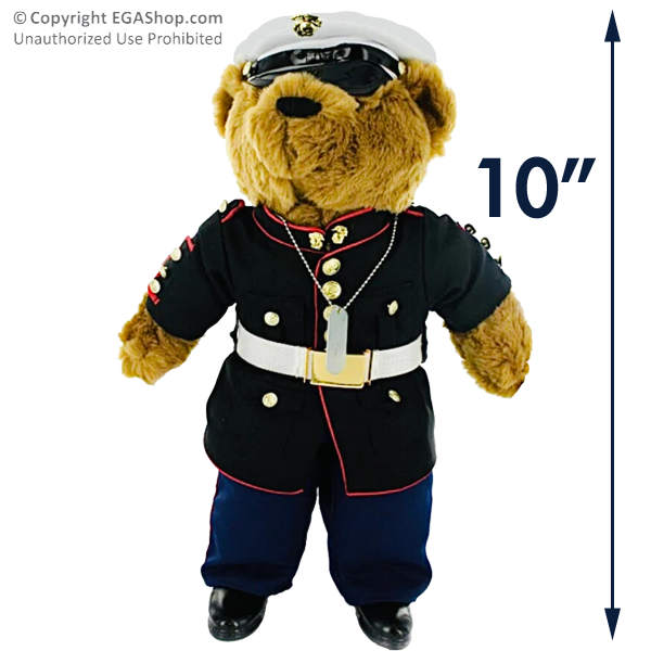 Plush: 10" Marine Corps Bear in Dress Blue Uniform