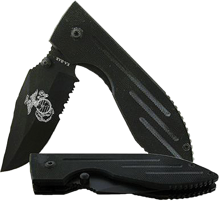  Knife, KA-BAR: Warthog Folder w/ Engraved EGA