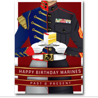 Card Shop: Happy Birthday Marines Past and Present, (Pkg of 6)