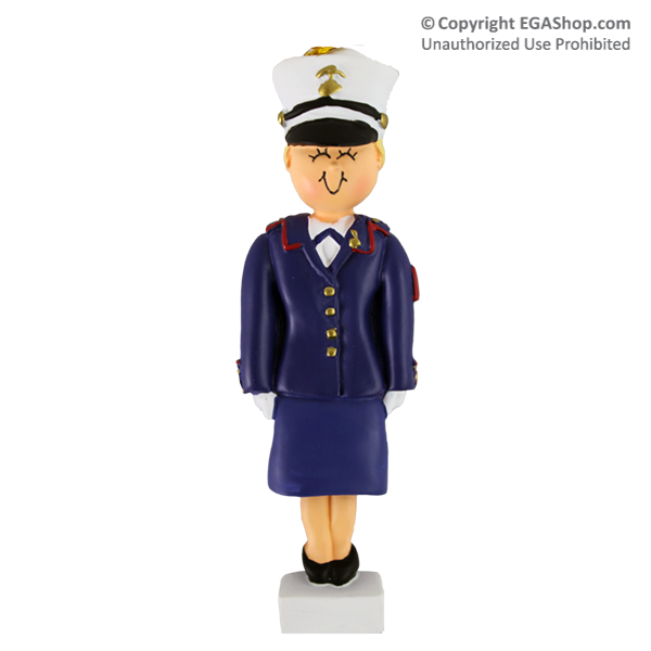 Z Ornament: Female Marine in Dress Blues Blonde 