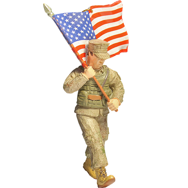 Ornament: Marine with American Flag