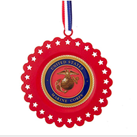 Ornament: USMC Seal on Cut-Out Star Design