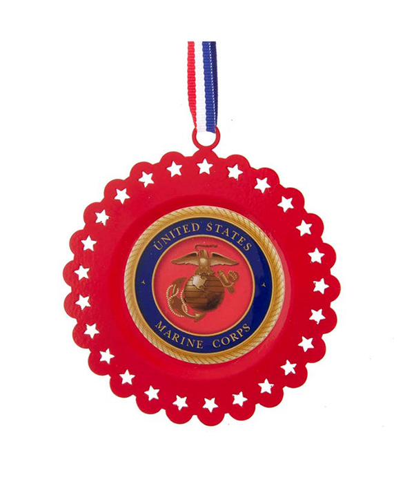 Ornament: USMC Seal on Cut-Out Star Design