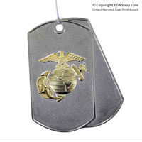 Ornament: Dog Tag with Eagle, Globe and Anchor