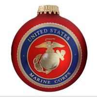 Ornament: USMC Logo Glass Ball