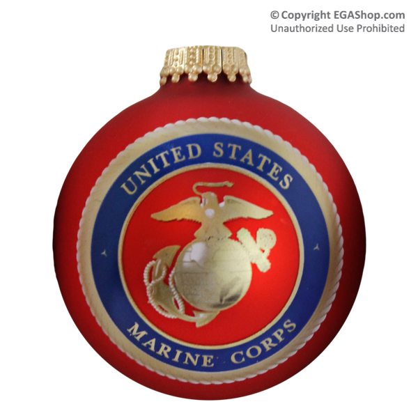 Ornament: USMC Logo Glass Ball