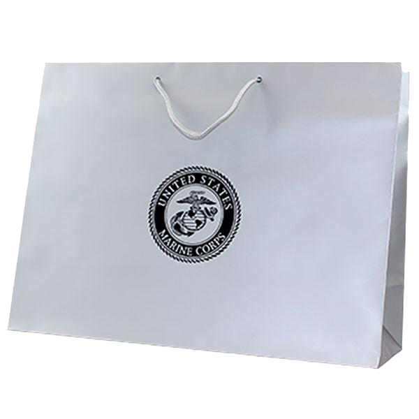 Gift Bag: Silver with Black Marine Corps Seal