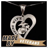 Necklace, Marine WIFE Heart Design