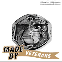 Ring, Sterling Silver USMC Custom   