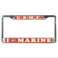 License Plate Frame: I (Heart) My Marine