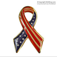 Lapel Pin, Stars and Stripes Ribbon
