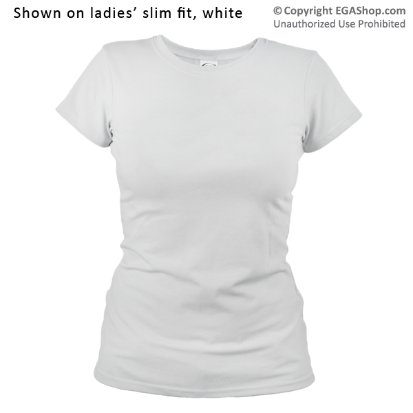 TShirt, White, Ladies SlimFit, Medium