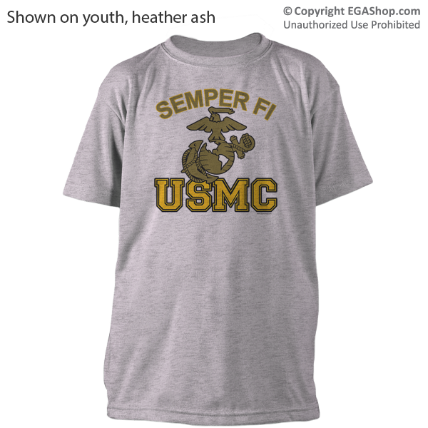 _T-Shirt (Youth): Semper Fi (EGA) USMC