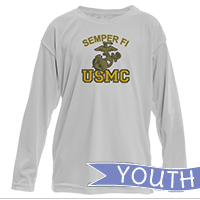 _Youth Solar Long Sleeve Shirt: Semper Fi (EGA) USMC