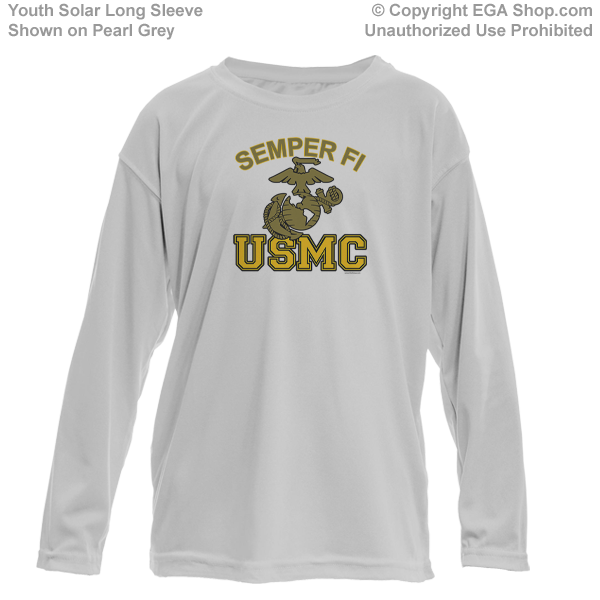 _Youth Solar Long Sleeve Shirt: Semper Fi (EGA) USMC