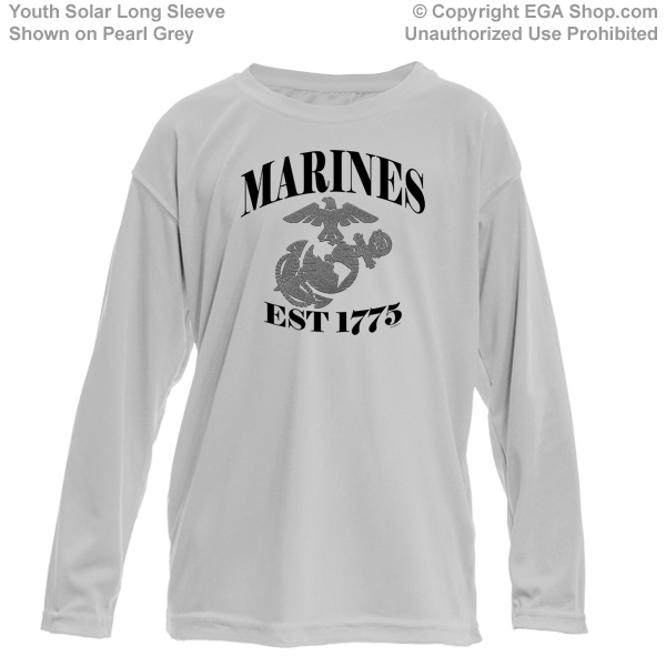 _Youth Solar Long Sleeve Shirt: Marines Est 1775