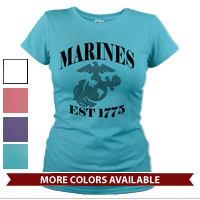 _T-Shirt (Ladies): Marines Est 1775