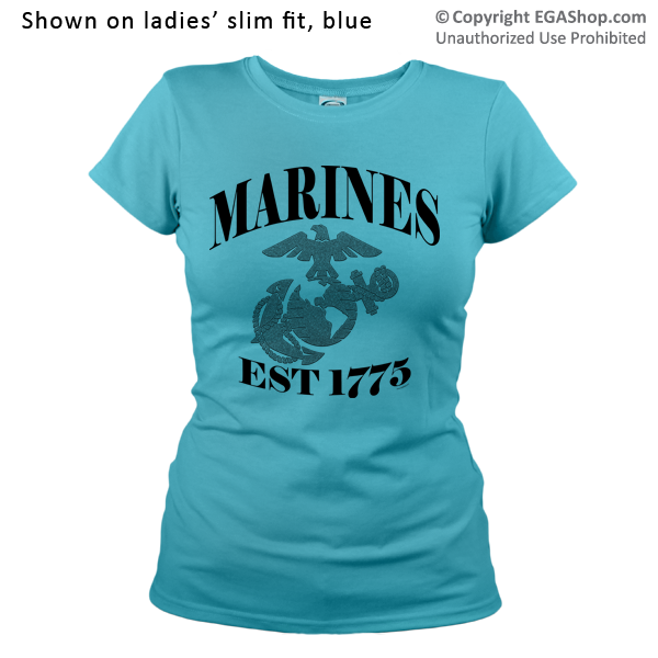 _T-Shirt (Ladies): Marines Est 1775