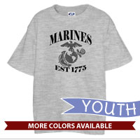 _T-Shirt (Youth): Marines Est 1775