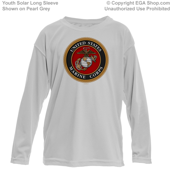 _Youth Solar Long Sleeve Shirt: Marine Corps Seal