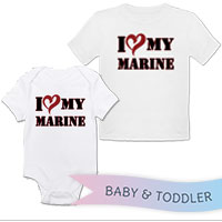 _T-Shirt/Onesie (Toddler/Baby): I (Heart) My Marine