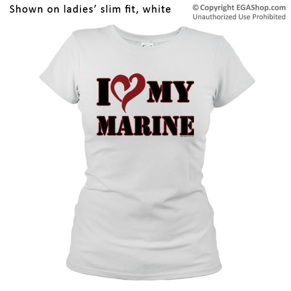 _T-Shirt (Ladies): I (Heart) My Marine