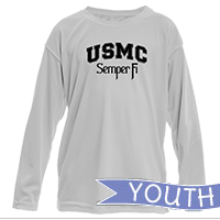 _Youth Solar Long Sleeve Shirt: USMC Semper Fi
