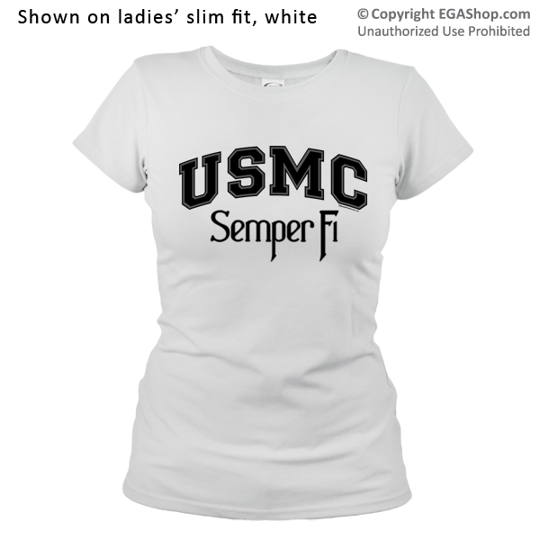 _T-Shirt (Ladies): USMC Semper Fi