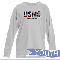 _Youth Solar Long Sleeve Shirt: USMC Stars-N-Stripes