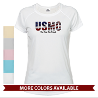 _T-Shirt (Ladies, Solar): USMC Stars-N-Stripes