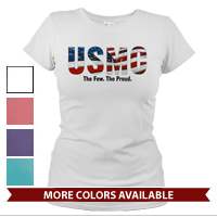 _T-Shirt (Ladies): USMC Stars-N-Stripes