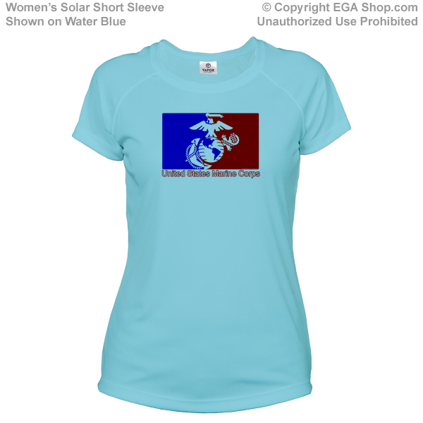 _T-Shirt (Ladies, Solar): Red/Blue EGA