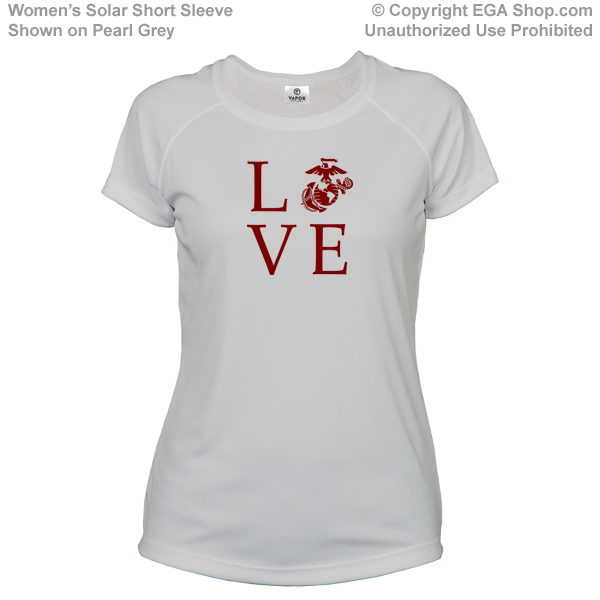 _T-Shirt (Ladies, Solar): Love w/ EGA