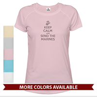 _T-Shirt (Ladies, Solar): KEEP CALM SEND MARINES