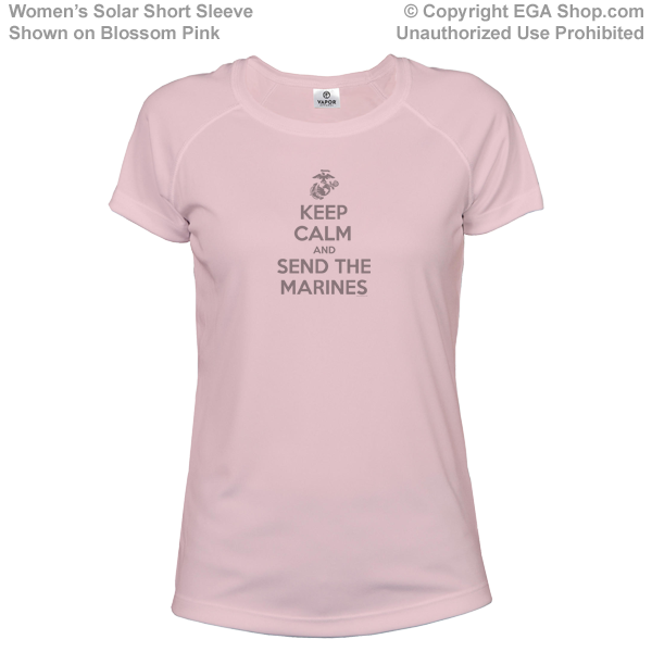 _T-Shirt (Ladies, Solar): KEEP CALM SEND MARINES