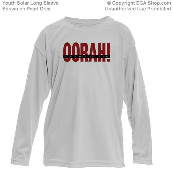 _Youth Solar Long Sleeve Shirt: OORAH! It's a Marine Thing (Red)