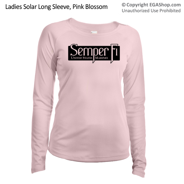 _Long Sleeve Shirt (Ladies, Solar): Semper Fi, Black
