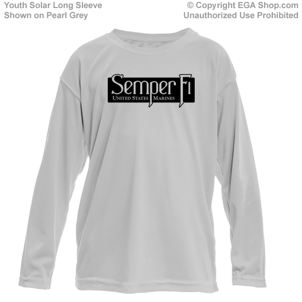 _Youth Solar Long Sleeve Shirt: Semper Fi (black)