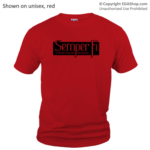 _T-Shirt (Unisex): Semper Fi (black)