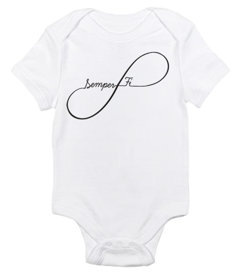 _T-Shirt/Onesie (Toddler/Baby): Infinity, Semper Fi Script