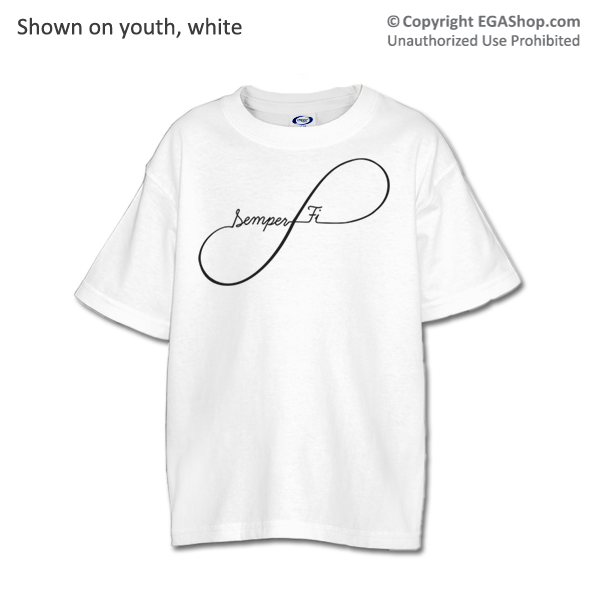 _T-Shirt (Youth): Infinity, Semper Fi Script