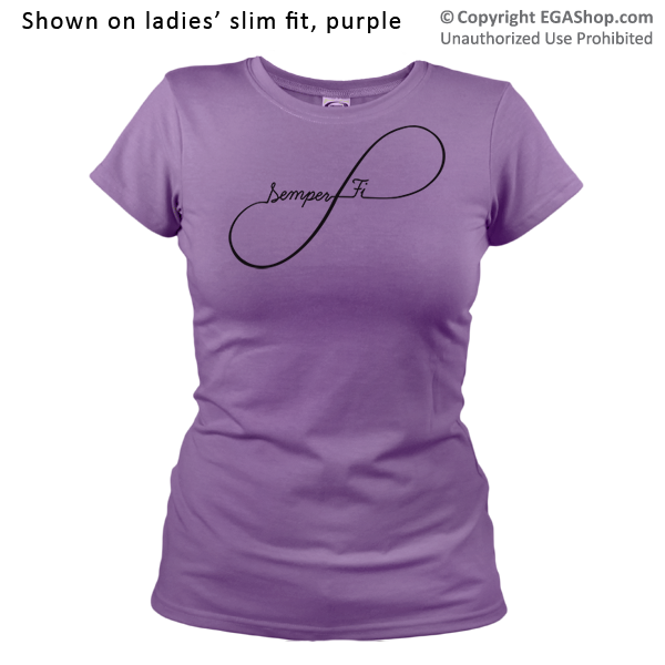 _T-Shirt (Ladies): Infinity, Semper Fi Script