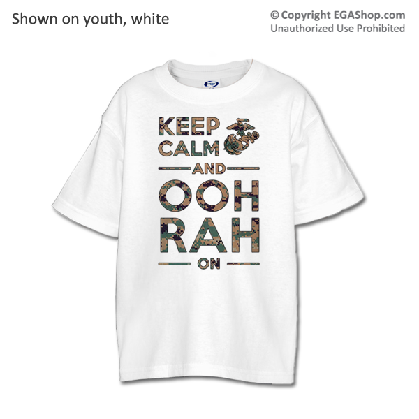 _T-Shirt (Youth): KEEP CALM, OOH RAH on