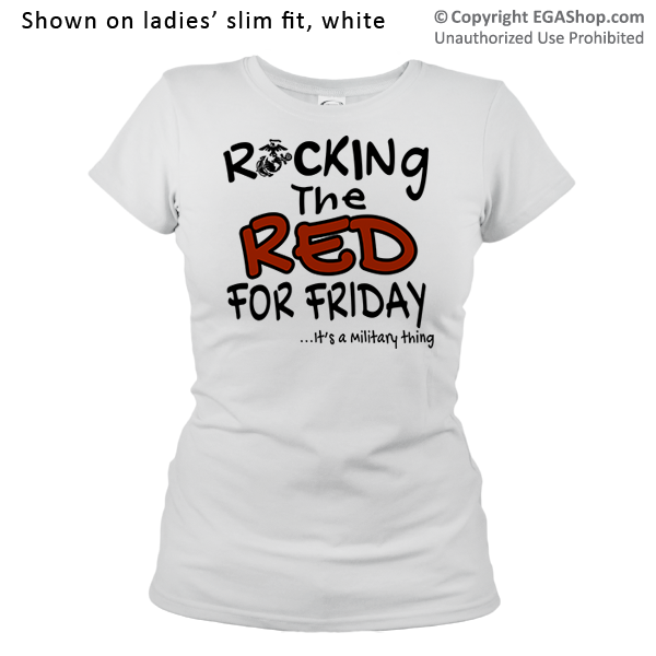 _T-Shirt (Ladies): Rocking the Red -EGA