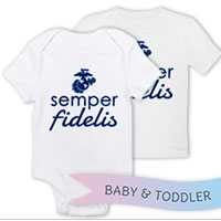_T-Shirt/Onesie (Toddler/Baby): Semper Fidelis - EGA - Blue